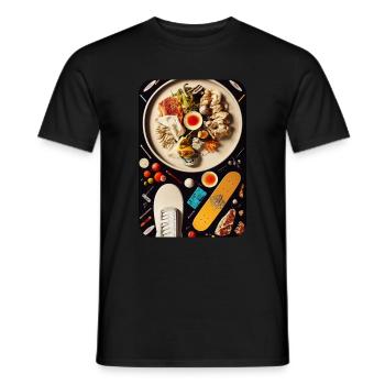 skate worm design #123 - Männer T-Shirt - Schwarz - Vorne - AI Model Male 178 light (178cm)