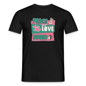 Amateur de cuisine japonaise Peace Love Sushi - T-shirt homme - noir - Devant - AI Model Male 178 light (178cm)