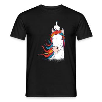 Un majeur de licorne - T-shirt homme - noir - Devant - AI Model Male 178 light (178cm)