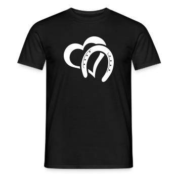 Hufeisen Herz Pferd Reiterin Symbol - Männer T-Shirt - Schwarz - Vorne - AI Model Male 178 light (178cm)