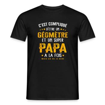 Papa géomètre cadeau drôle fête des pères - T-shirt homme - noir - Devant - AI Model Male 178 light (178cm)