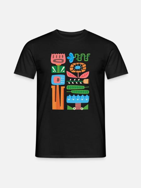Retro Floral - Men's T-Shirt - black