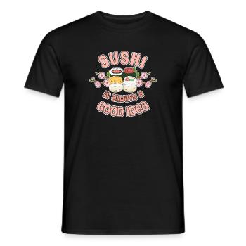Les sushis pour les amateurs de cuisine japonaise sont toujours une bonne idée - T-shirt homme - noir - Devant - AI Model Male 178 light (178cm)