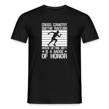 Runn Country Runner and XC Coach - Unique Cross - Men's T-Shirt - black - Front - AI Model Male 178 light (178cm)