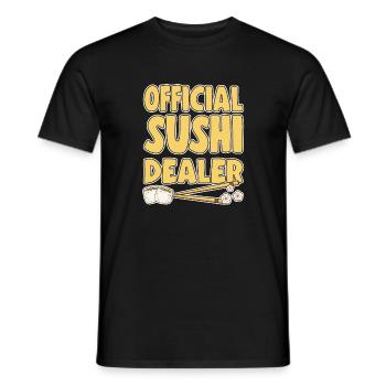 Amateur de cuisine japonaise Revendeur officiel de sushis - T-shirt homme - noir - Devant - AI Model Male 178 light (178cm)