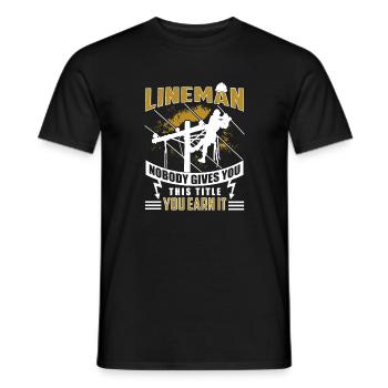 Lineman Shirt - Men's T-Shirt - black - Front - AI Model Male 178 light (178cm)