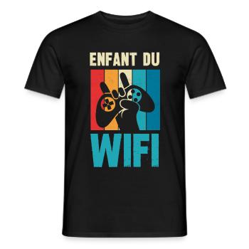 enfant du wifi - T-shirt homme - noir - Devant - AI Model Male 178 light (178cm)