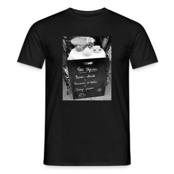 Photo Parisian breakfast - Men's T-Shirt - black - Front - AI Model Male 178 light (178cm)