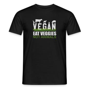 MANGEZ DES LÉGUMES, PAS DES ANIMAUX - T-shirt homme - noir - Devant - AI Model Male 178 light (178cm)