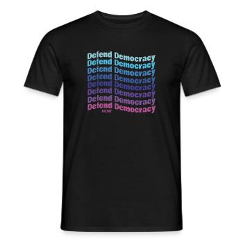 Defend Democracy Gradient - Men's T-Shirt - black - Front - AI Model Male 178 light (178cm)
