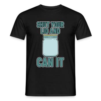 Fermez votre couvercle et peut-il 2 - T-shirt homme - noir - Devant - AI Model Male 178 light (178cm)