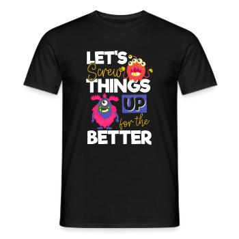 Evil Comic Funny Sister - Men's T-Shirt - black - Front - AI Model Male 178 light (178cm)