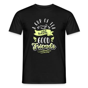 Teacup Tea Lovers Teas - Men's T-Shirt - black - Front - AI Model Male 178 light (178cm)