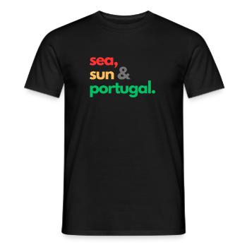 Sea, Sun & Portugal. - T-shirt homme - noir - Devant - AI Model Male 178 light (178cm)