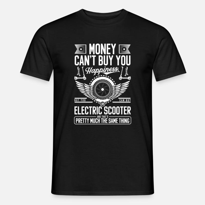 E-Scooter E-Bike E-Roller Hybride - T-shirt homme - noir
