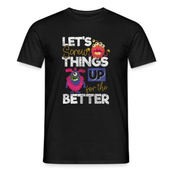 Monsters scare terribly cute - Men's T-Shirt - black - Front - AI Model Male 178 light (178cm)