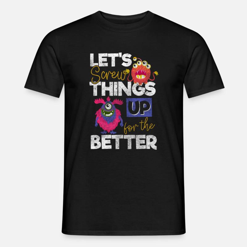Monsters scare terribly cute - Men's T-Shirt - black