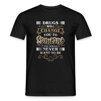 Entzug Abhängig Clean Marihuana - Männer T-Shirt - Schwarz - Vorne - AI Model Male 178 light (178cm)