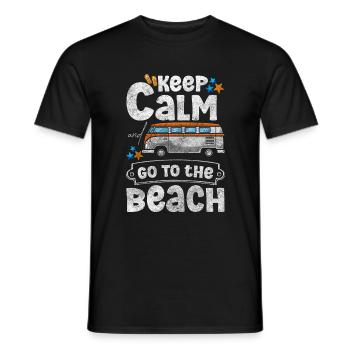 Summer Beach Promenade Sand - Men's T-Shirt - black - Front - AI Model Male 178 light (178cm)