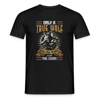 Wölfe Rudel Mond Natur - Männer T-Shirt - Schwarz - Vorne - AI Model Male 178 light (178cm)