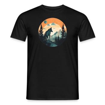 Loup dans les montagnes - T-shirt homme - noir - Devant - AI Model Male 178 light (178cm)
