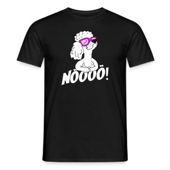 Weißer sturer Pudel bellt NÖOOÖ - Männer T-Shirt - Schwarz - Vorne - AI Model Male 178 light (178cm)