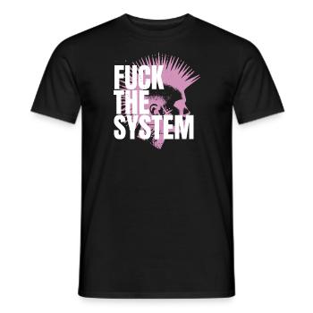 Fuck the System - Men's T-Shirt - black - Front - AI Model Male 178 light (178cm)