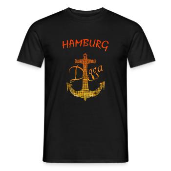 Hamburg Digga - Männer T-Shirt - Schwarz - Vorne - AI Model Male 178 light (178cm)
