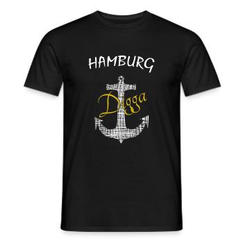 Anker Hamburg Digga - Männer T-Shirt - Schwarz - Vorne - AI Model Male 178 light (178cm)