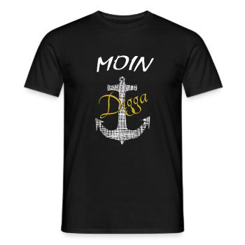 Moin - Männer T-Shirt - Schwarz - Vorne - AI Model Male 178 light (178cm)