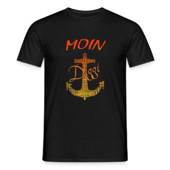 Anker Hamburg Moin Diggi - Männer T-Shirt - Schwarz - Vorne - AI Model Male 178 light (178cm)
