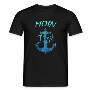 Moin - Männer T-Shirt - Schwarz - Vorne - AI Model Male 178 light (178cm)