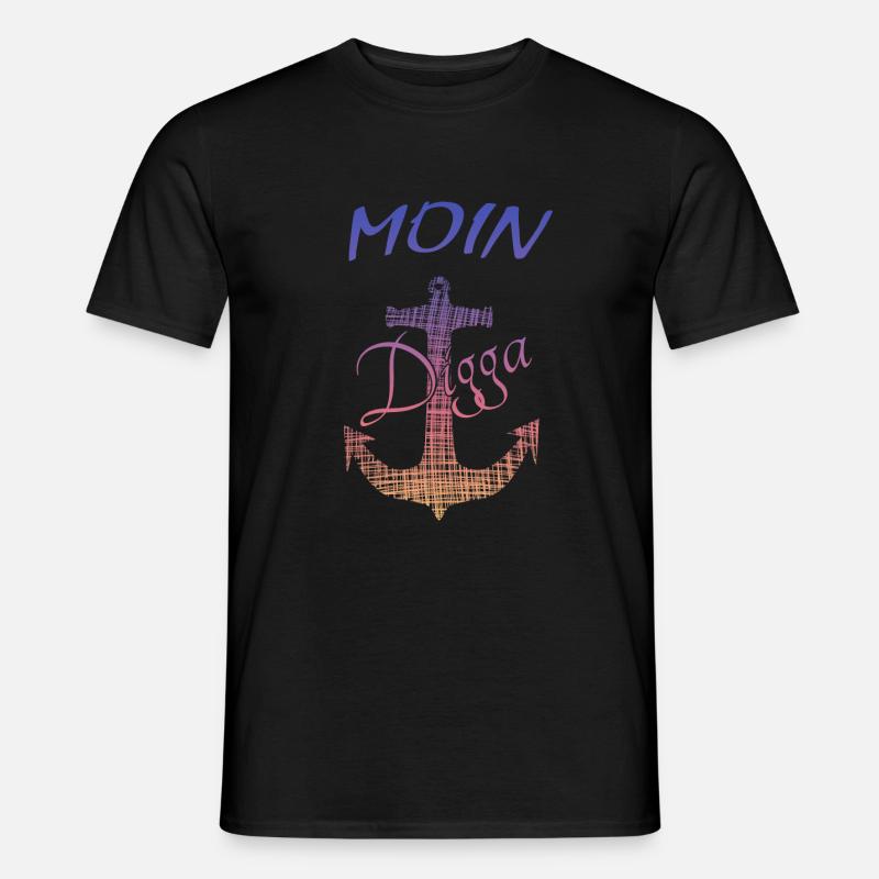 Moin Digga Hamburg - Männer T-Shirt - Schwarz