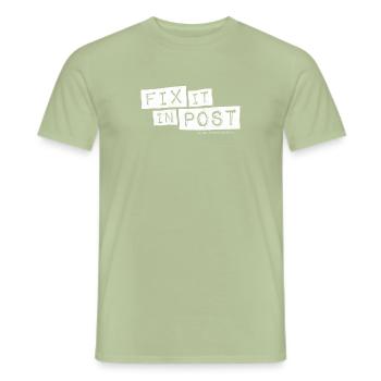 fix it in post – lustige Geschenkidee - Männer T-Shirt - Sage - Vorne - AI Model Male 178 light (178cm)