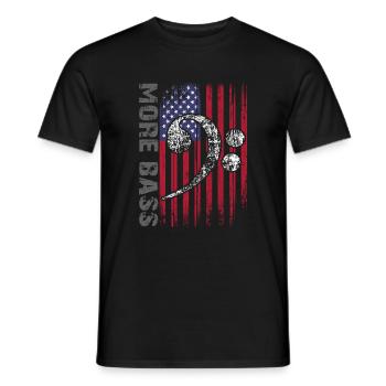 Amerikanische Flagge und Bassschlüssel - Männer T-Shirt - Schwarz - Vorne - AI Model Male 178 light (178cm)