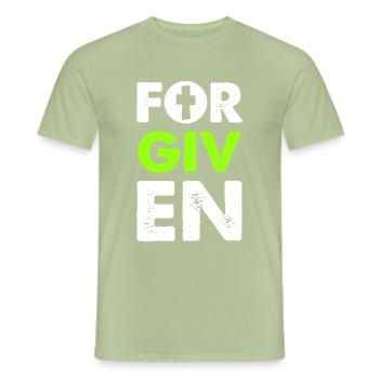 forgiveness bible saying - Men's T-Shirt - sage - Front - AI Model Male 178 light (178cm)