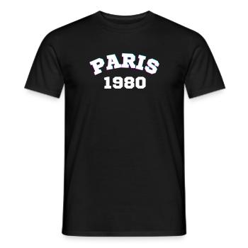 Paris 1980 Design - Männer T-Shirt - Schwarz - Vorne - AI Model Male 178 light (178cm)
