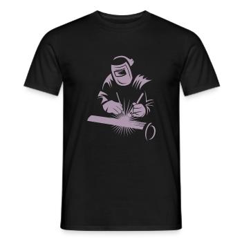 Industrie du soudage à l’arc Welder Silhouette - T-shirt homme - noir - Devant - AI Model Male 178 light (178cm)
