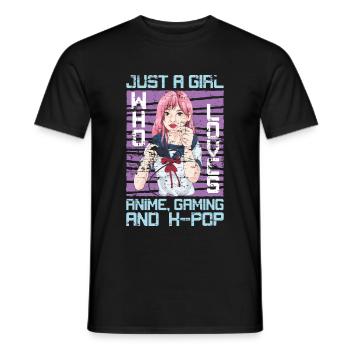 Gamer Mädchen Geschenk Gaming K Pop Anime - Männer T-Shirt - Schwarz - Vorne - AI Model Male 178 light (178cm)