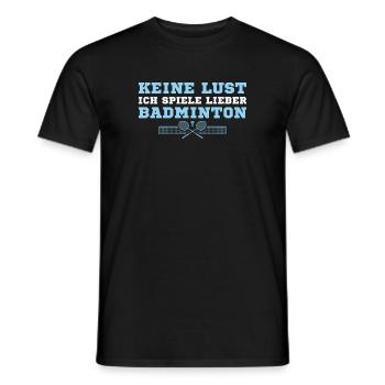 Federball Ich spiele lieber Badminton - Männer T-Shirt - Schwarz - Vorne - AI Model Male 178 light (178cm)