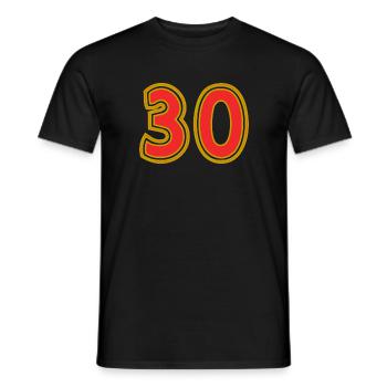 30. 30 YEARS. 30th ANNIVERSARY. 30 YEARS ANNIVERSARY. - Men's T-Shirt - black - Front - AI Model Male 178 light (178cm)