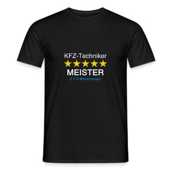 KFZ Techniker Meister mit Bewertung weiss - Männer T-Shirt - Schwarz - Vorne - AI Model Male 178 light (178cm)