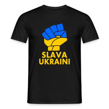 Slava ukraini - Men's T-Shirt - black - Front - AI Model Male 178 light (178cm)