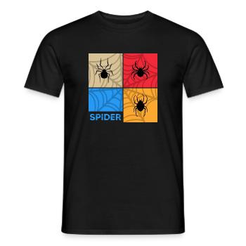 spider retro spider web networker arachnoidea - Men's T-Shirt - black - Front - AI Model Male 178 light (178cm)