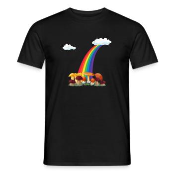 cueillette de champignons d’automne cueilleur de champignons arc-en-ciel - T-shirt homme - noir - Devant - AI Model Male 178 light (178cm)