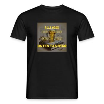 § 1.1 Karneval - Männer T-Shirt - Schwarz - Vorne - AI Model Male 178 light (178cm)