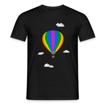 Heißluftballon und Wolken am Himmel - Männer T-Shirt - Schwarz - Vorne - AI Model Male 178 light (178cm)