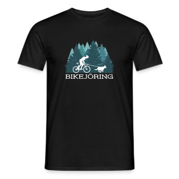 Bikejöring Draught dog sport with bike and dog - Men's T-Shirt - black - Front - AI Model Male 178 light (178cm)