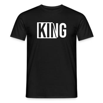 King King Queen Couple Outfit - Men's T-Shirt - black - Front - AI Model Male 178 light (178cm)