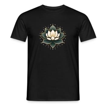 Lotusblüte - Männer T-Shirt - Schwarz - Vorne - AI Model Male 178 light (178cm)